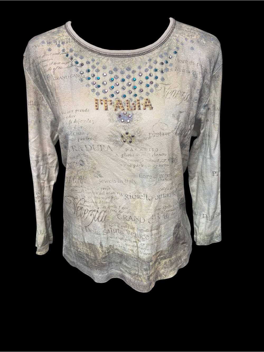 Cactus Rhinestone Long-Sleeve Graphic Tee